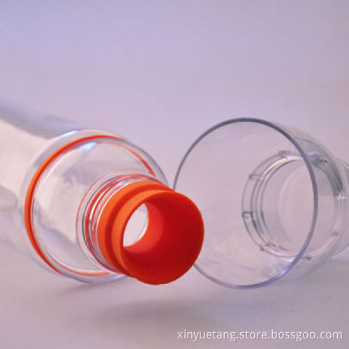 Plastic shaker bottle, food grade, BPA free, protein shaker with metal ball